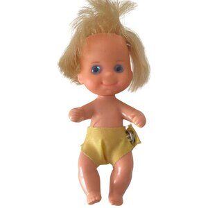 Mattel SUNSHINE FAMILY BABY Doll Yellow Diaper 3IN Vintage 1973